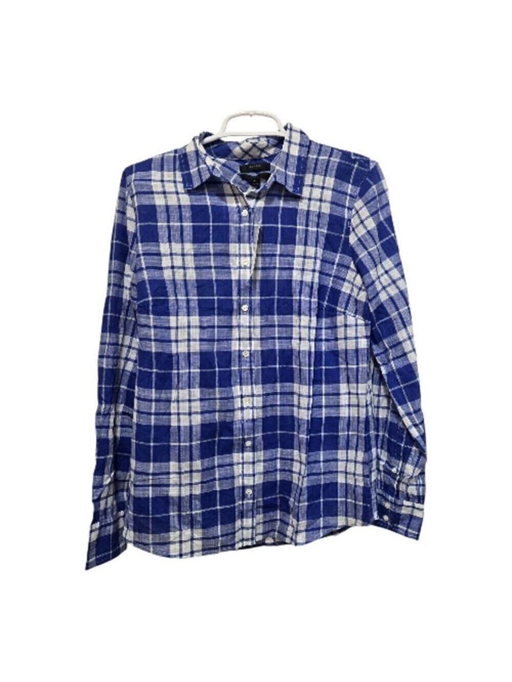 J Crew Perfect Shirt Blue Plaid Size 8 NWT Cotton Button Front